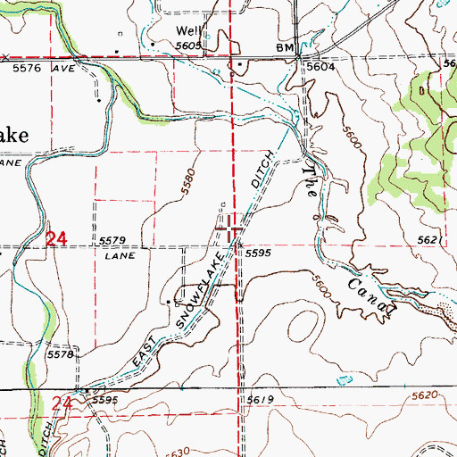 Topographic Map of East Snowflake Ditch, AZ