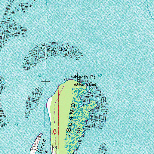Topographic Map of North Point Hog Island, FL