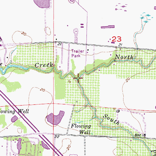 Topographic Map of North Prong Alligator Creek, FL