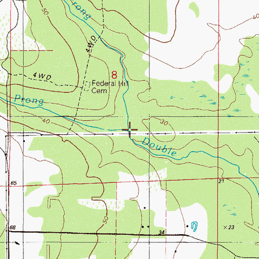 Topographic Map of North Prong Double Branch, FL