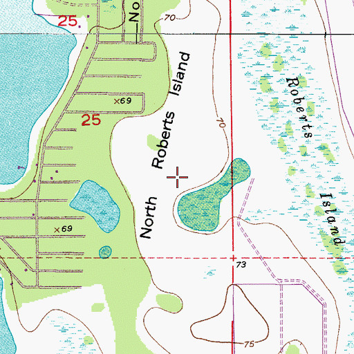 Topographic Map of North Roberts Island, FL