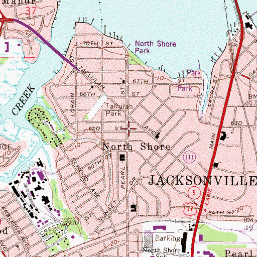 Topographic Map of North Shore, FL
