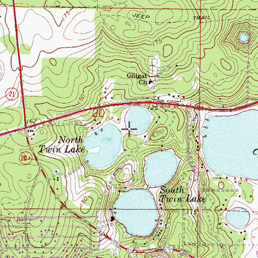 Topographic Map of North Twin Lake, FL