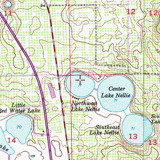 Topographic Map of Northwest Lake Nellie, FL