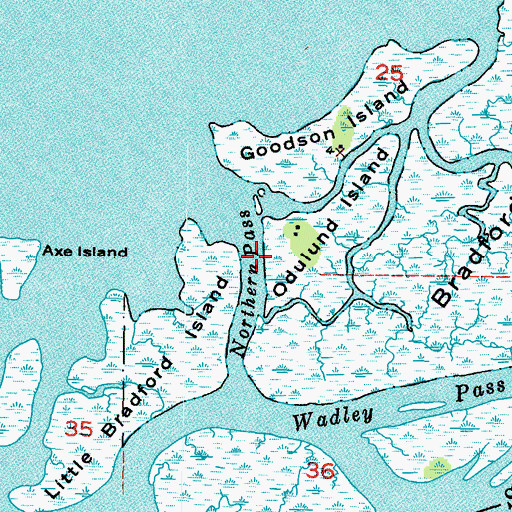 Topographic Map of Northern Pass, FL