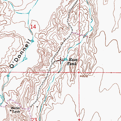 Topographic Map of East Tank, AZ