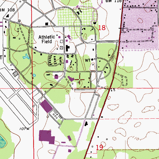 Topographic Map of Northwest Florida State Hospital, FL