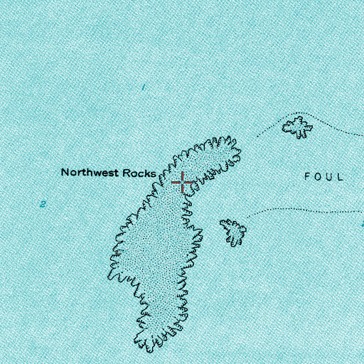Topographic Map of Northwest Rocks, FL