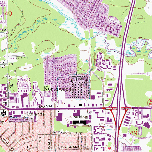 Topographic Map of Northwood, FL