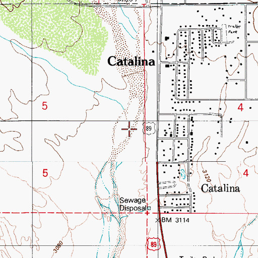 Topographic Map of Chirreon Wash, AZ