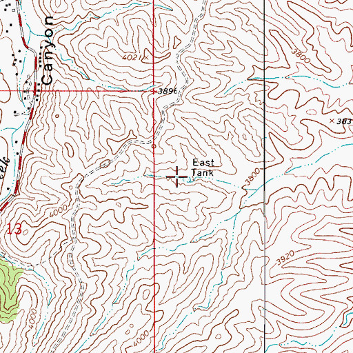 Topographic Map of East Tank, AZ