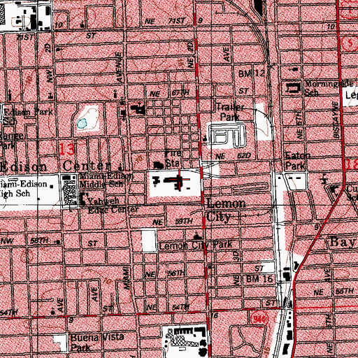 Topographic Map of Notre Dame Academy, FL