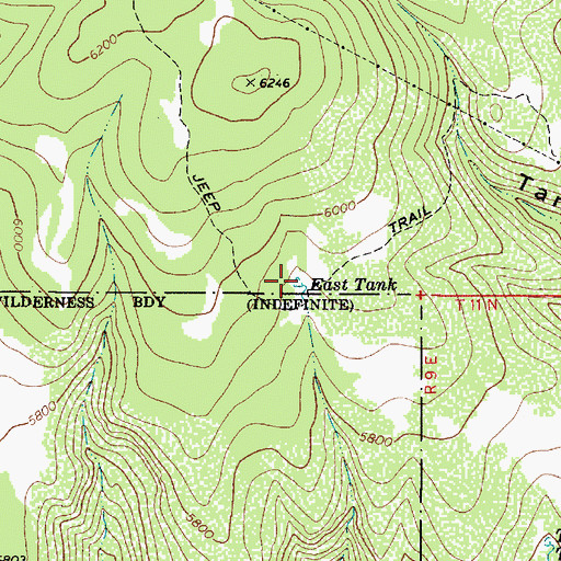 Topographic Map of East Tank, AZ