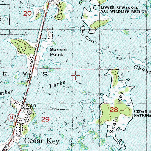 Topographic Map of Number Three Channel, FL
