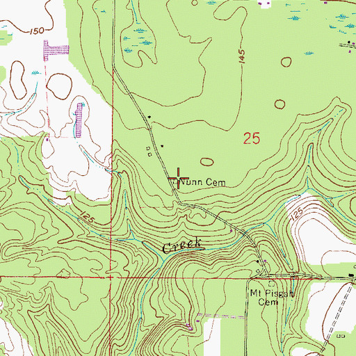 Topographic Map of Nunn Cemetery, FL