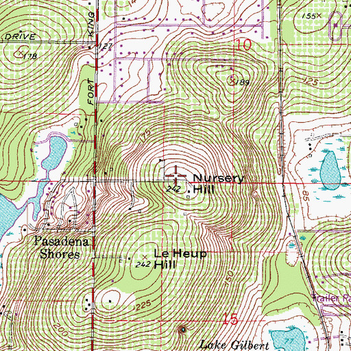 Topographic Map of Nursery Hill, FL