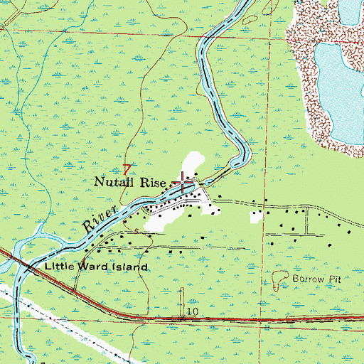 Topographic Map of Nutall Rise, FL