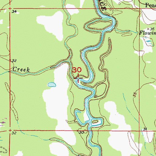 Topographic Map of Oak Creek, FL