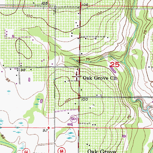 Topographic Map of Oak Grove Church, FL