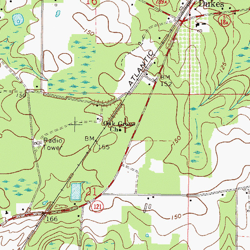 Topographic Map of Oak Grove Church, FL