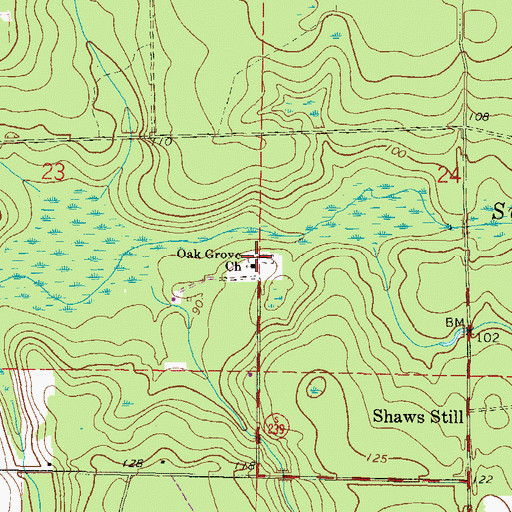 Topographic Map of Oak Grove Church, FL
