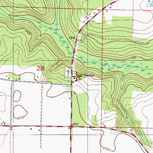 Topographic Map of Oak Grove Church, FL