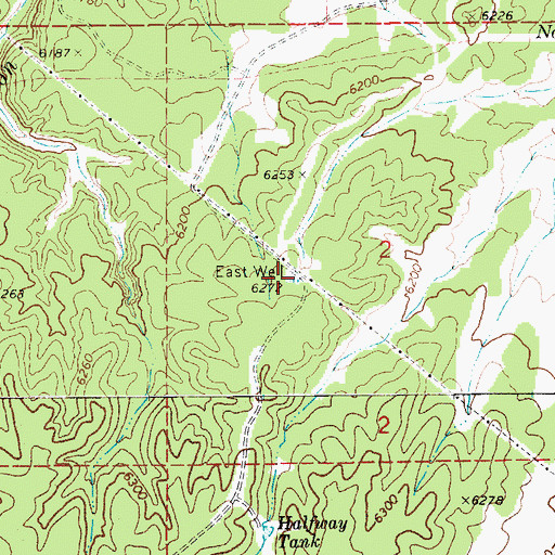 Topographic Map of East Well, AZ