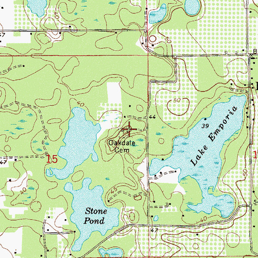 Topographic Map of Oakdale Cemetery, FL