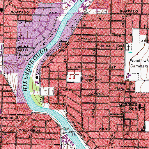 Topographic Map of Oakdale Playground, FL