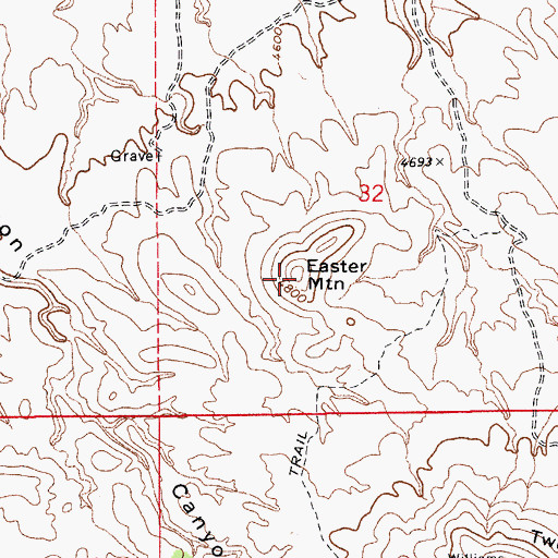 Topographic Map of Easter Mountain, AZ