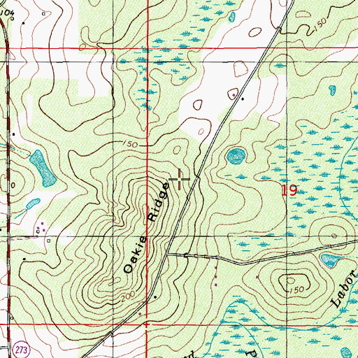 Topographic Map of Oakie Ridge School, FL