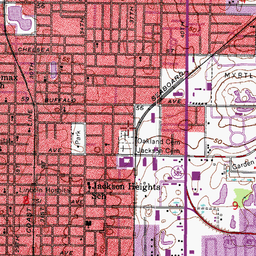 Topographic Map of Oakland Cemetery, FL
