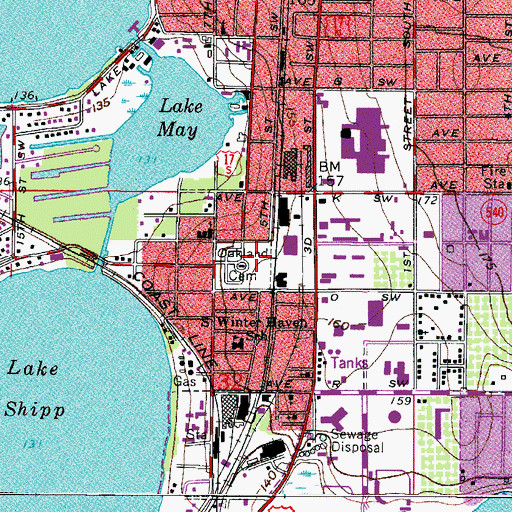 Topographic Map of Oakland Cemetery, FL