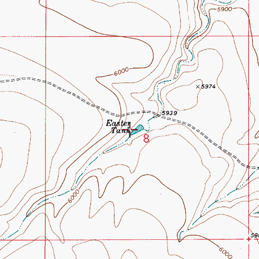 Topographic Map of Easter Tank, AZ