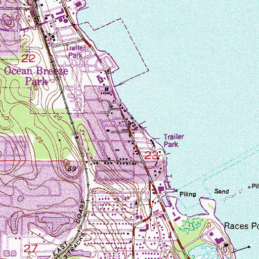Topographic Map of Ocean Breeze Park, FL