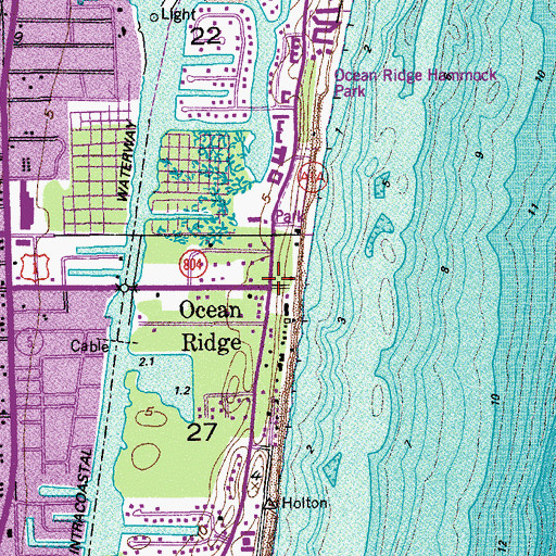 Topographic Map of Ocean Ridge, FL