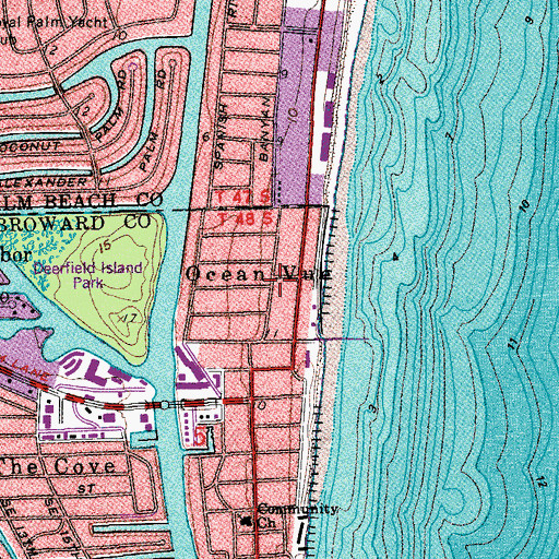 Topographic Map of Ocean Vue, FL