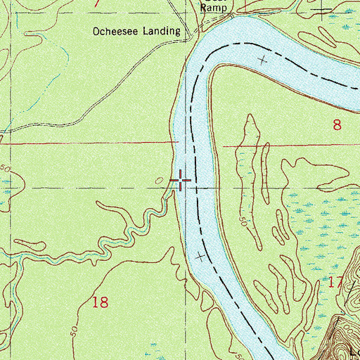 Topographic Map of Ocheesee Creek, FL