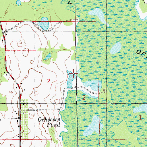 Topographic Map of Ocheesee Pond, FL