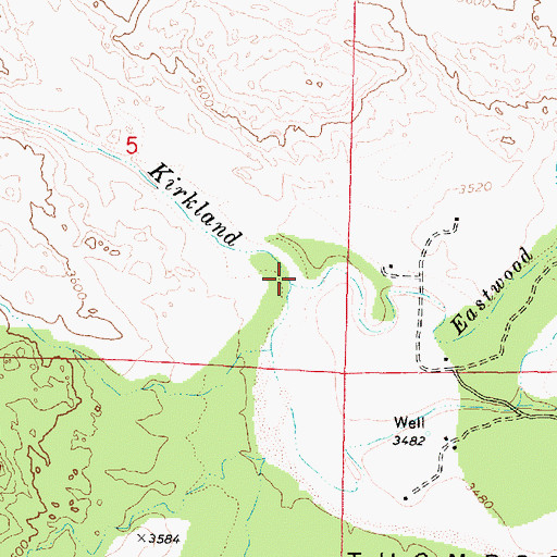 Topographic Map of Eastwood Creek, AZ