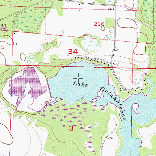 Topographic Map of Lake Octahatechee, FL