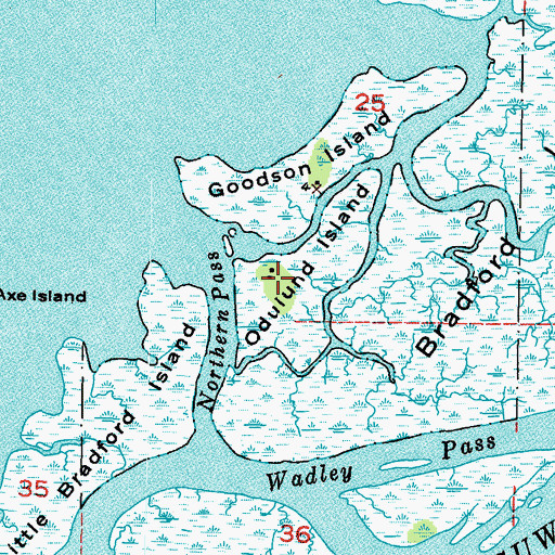 Topographic Map of Odulund Island, FL