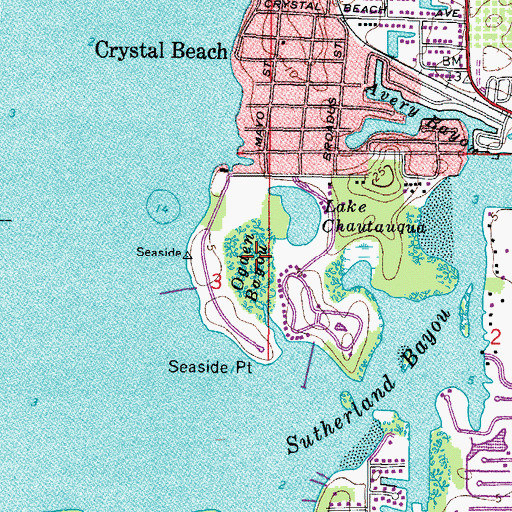 Topographic Map of Ogden Bayou, FL