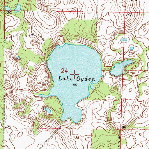 Topographic Map of Ogden Lake, FL