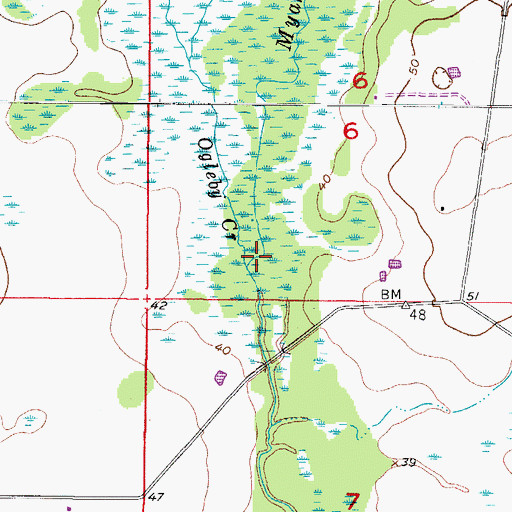 Topographic Map of Ogleby Creek, FL