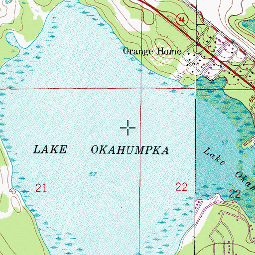 Topographic Map of Lake Okahumpka, FL