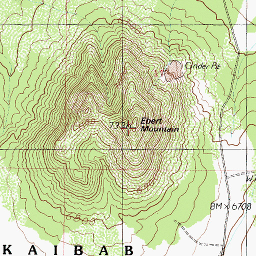 Topographic Map of Ebert Mountain, AZ