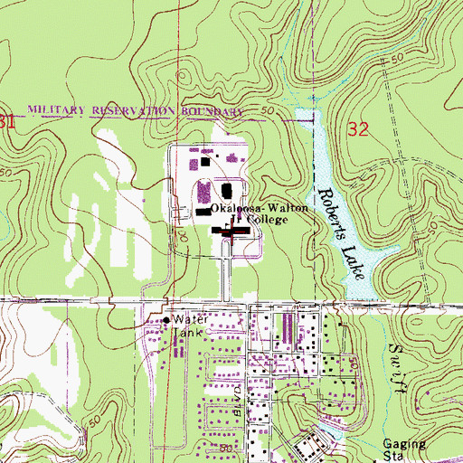 Topographic Map of Okaloosa-Watson College, FL