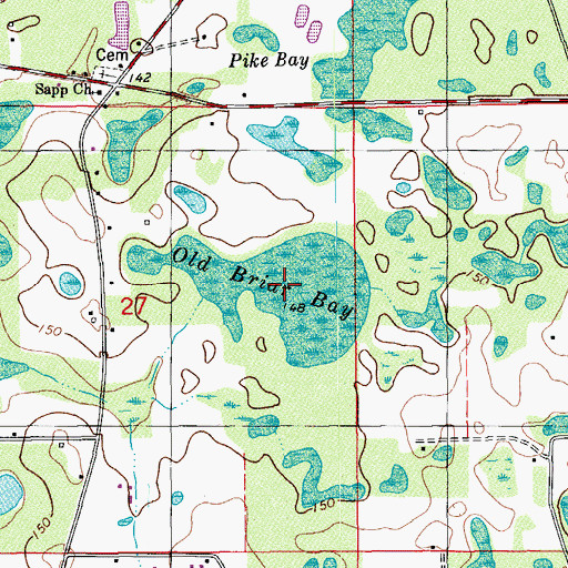 Topographic Map of Old Briar Bay, FL