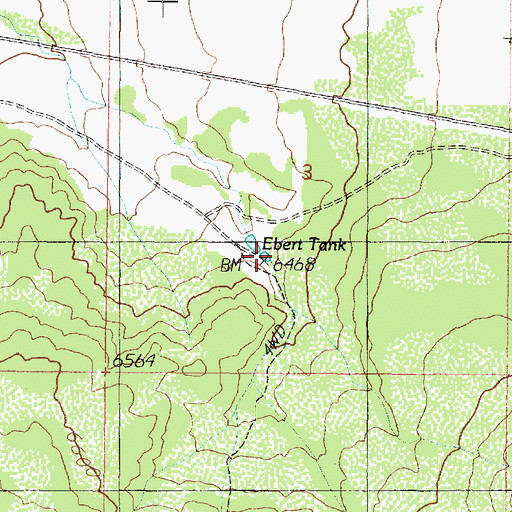 Topographic Map of Ebert Tank, AZ